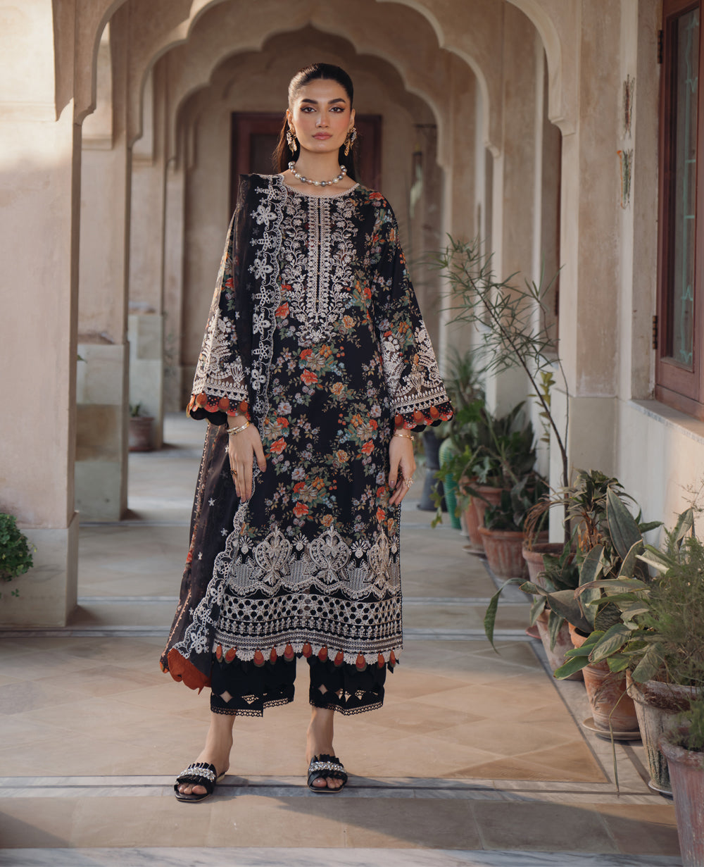 Baroque - Xenia Formals Embroidered Lawn Suit Unstitched 3 Piece ZE24S 638- TABANI - Summer Collection