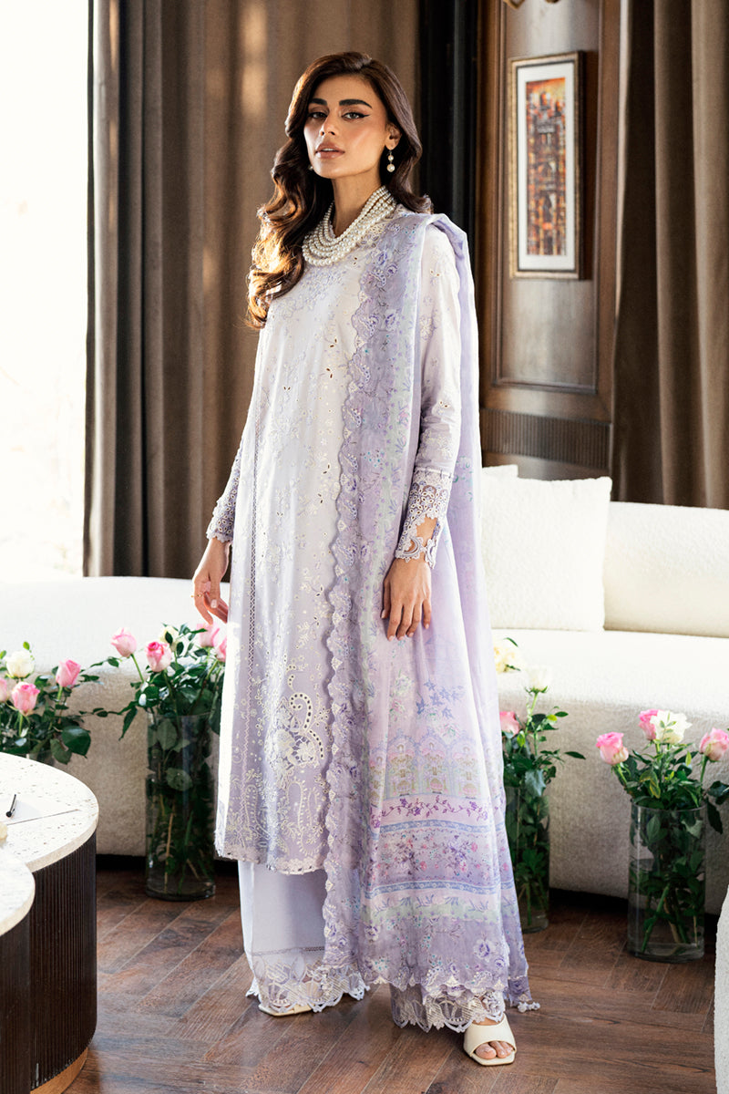 Qalamkar Chikankari Lawn Suit Unstitched 3 Piece QLM25CE CS-03 Alaila - Summer Collection