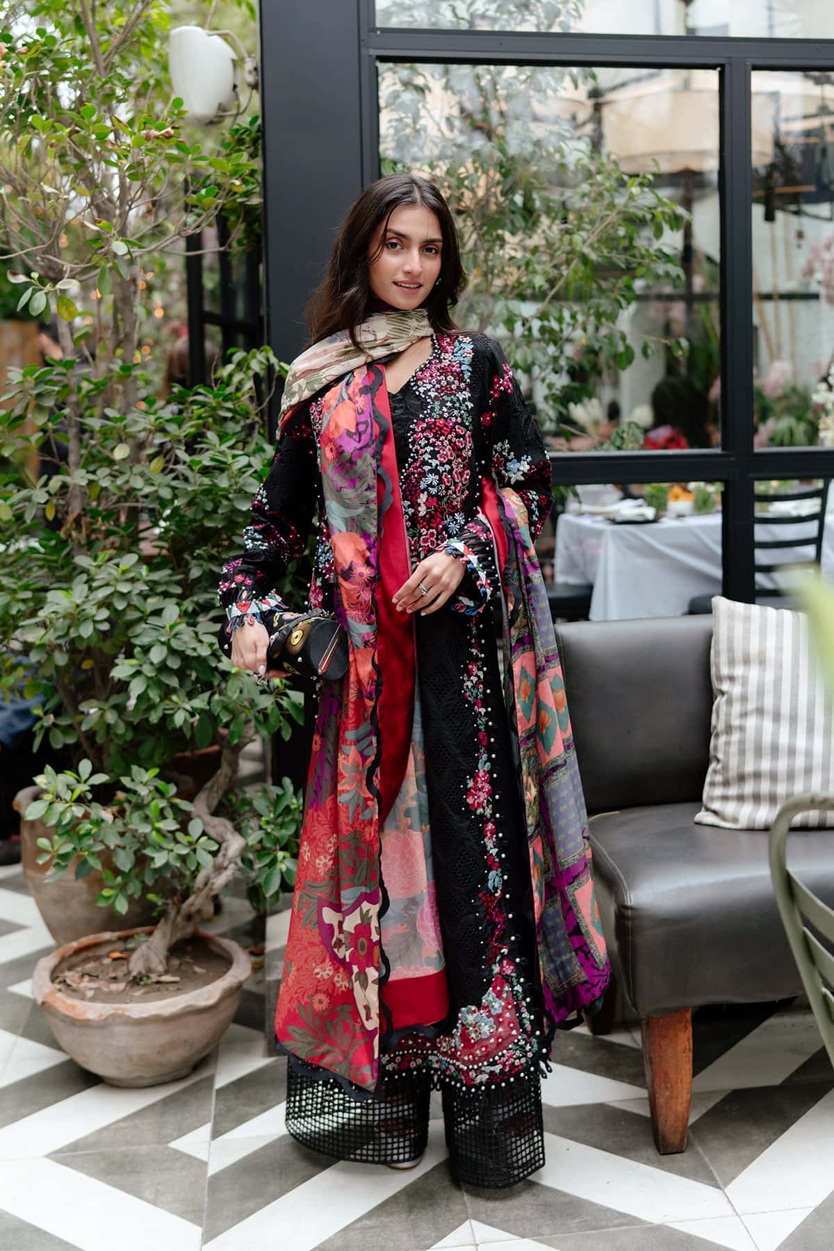 Afrozeh Embroidered Lawn Suits Unstitched 3 Piece AF25UL25 D-03 Elva - Luxury Collection