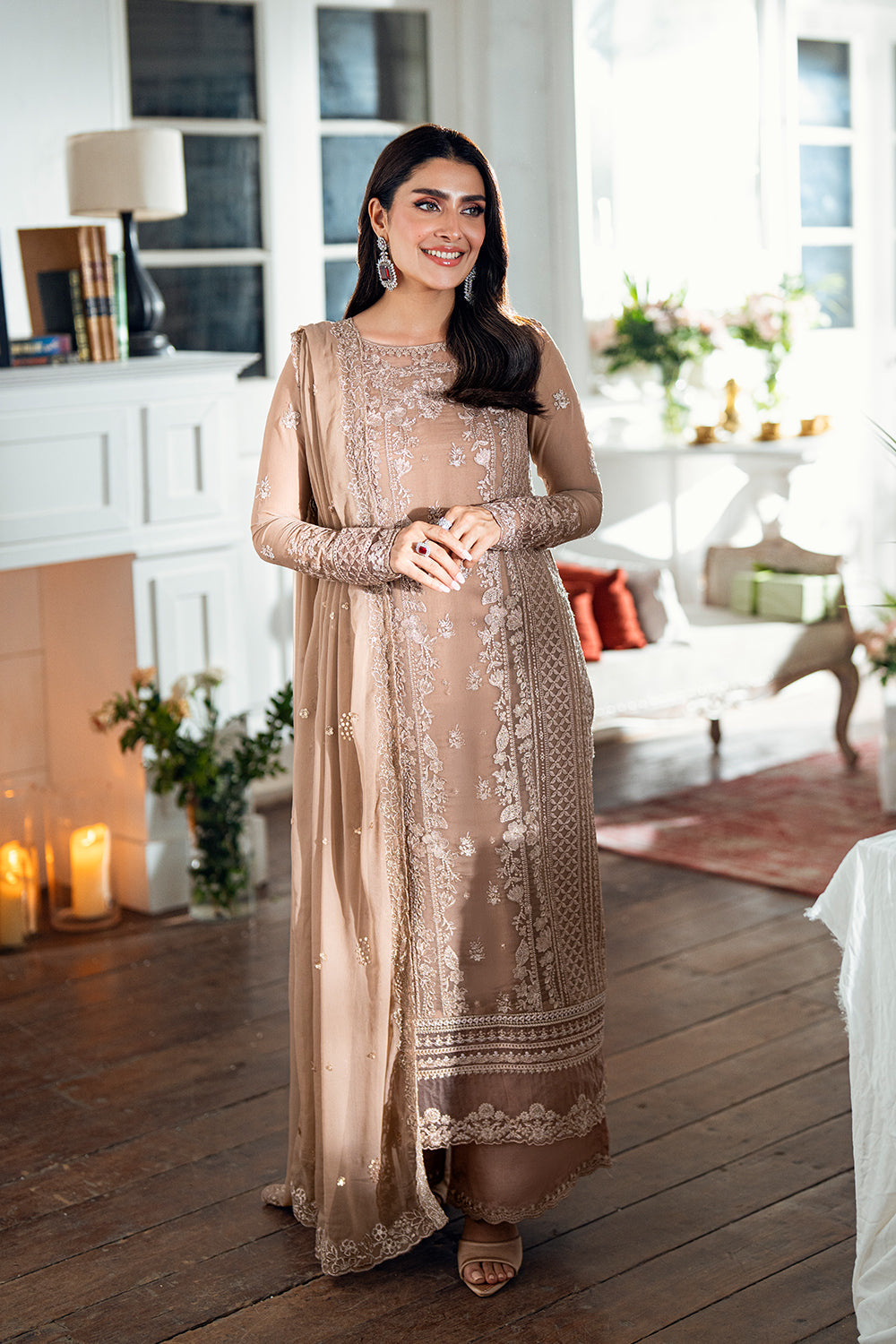 Azure - Luxe Embroidered Chiffon Suits Unstitched 3 Piece AZU25ED3 Hazel Veil- Festive Collection