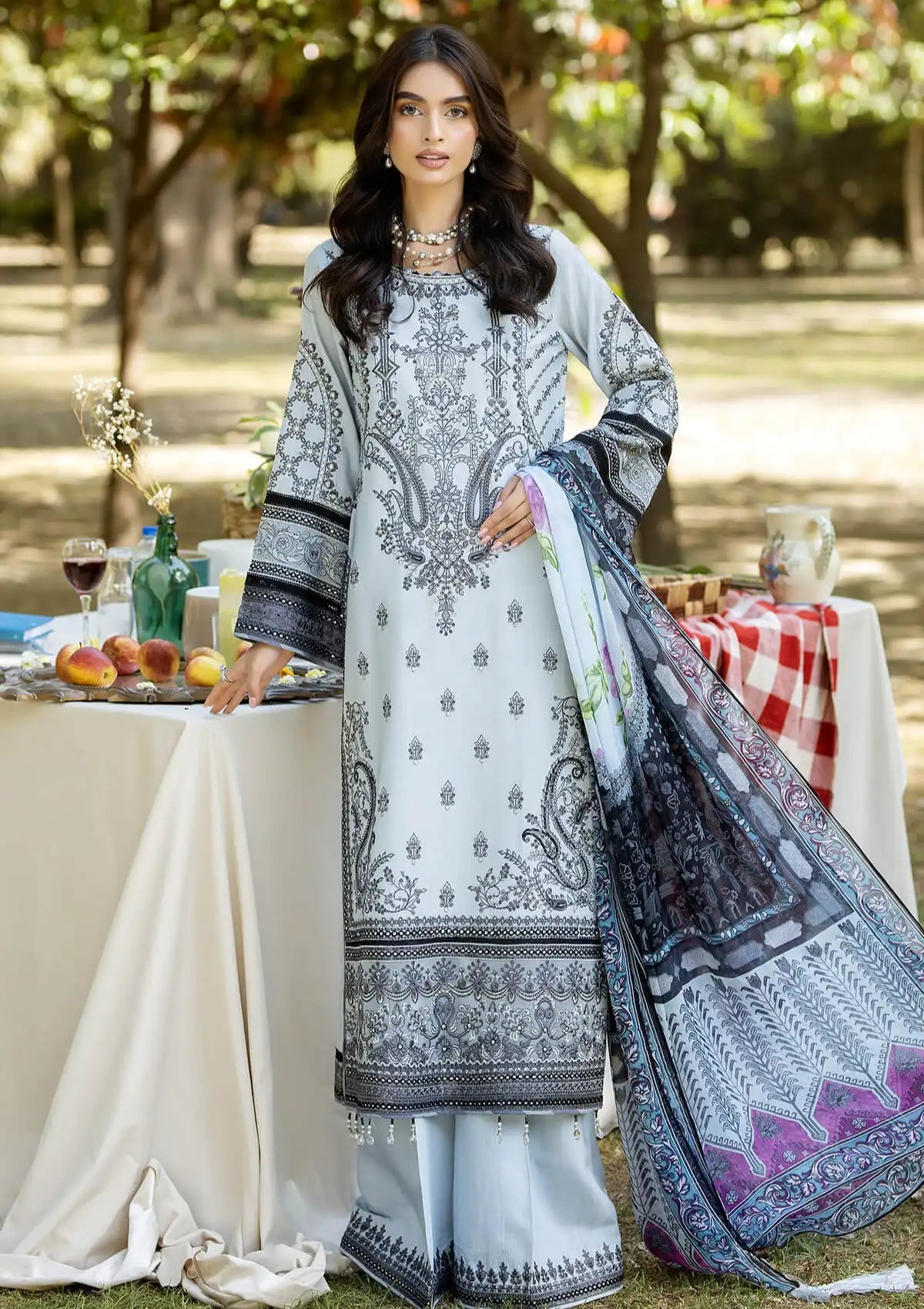 Imrozia Serene Jan-e-Ada Premium Embroidered Lawn Suit Unstitched 3 Piece IPL-02 Rooh - Luxury Summer Collection