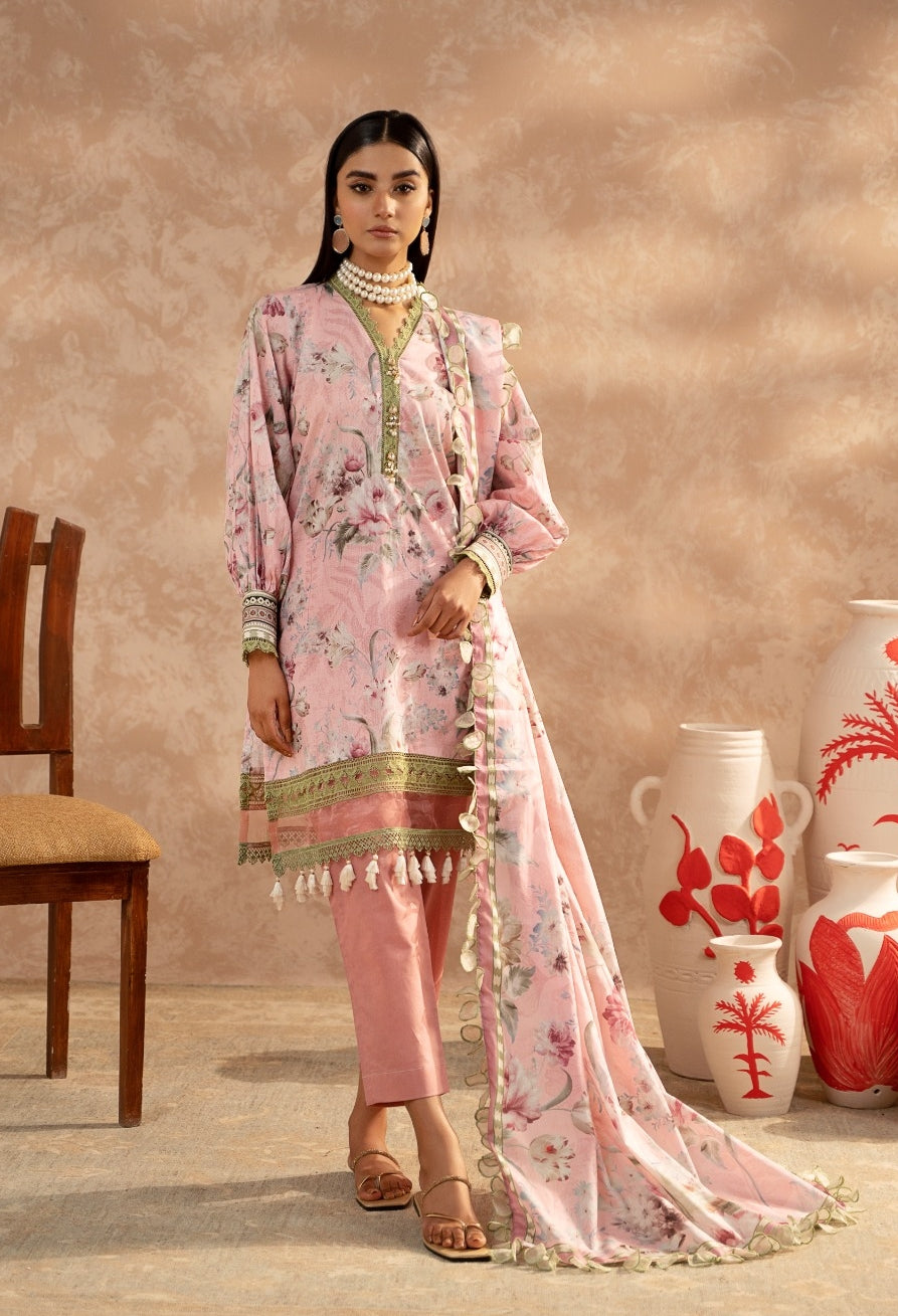 Mausummery Luxury Digital Printed Lawn - Azalea