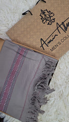 Amir Adnan's Traditional Woolen Shawl - FG-0001570-1000013-Luxury Slate