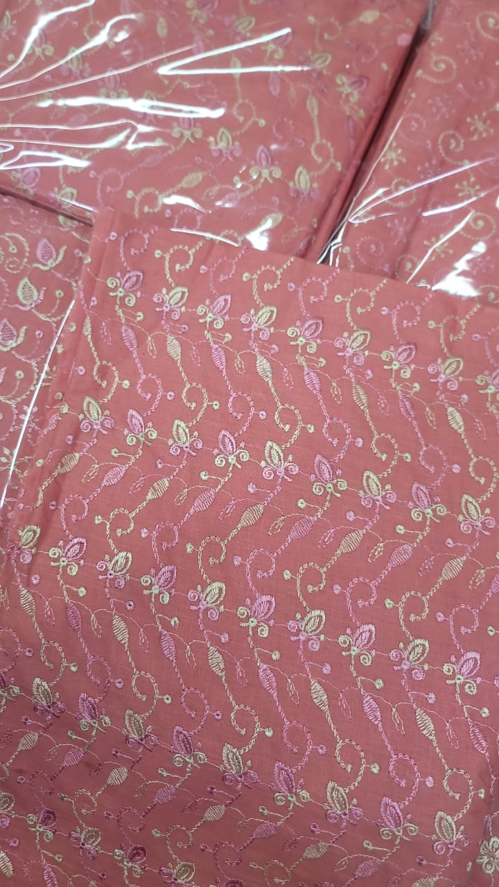 Lawn Embroidered 3pc Suit Unstitched / Lawn Embroidered Dupatta - 12