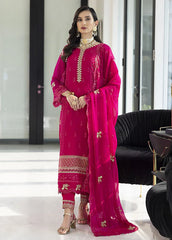 Merakish By Shahzeb Textiles Embroidered Chiffon Suits Unstitched 3 Piece ST24MK-V10 French Rose