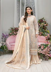 La more By Sardinia Embroidered Organza Unstitched Suit 3 Piece SRD23LM SR-101 Dazzel Dew - Wedding Collection