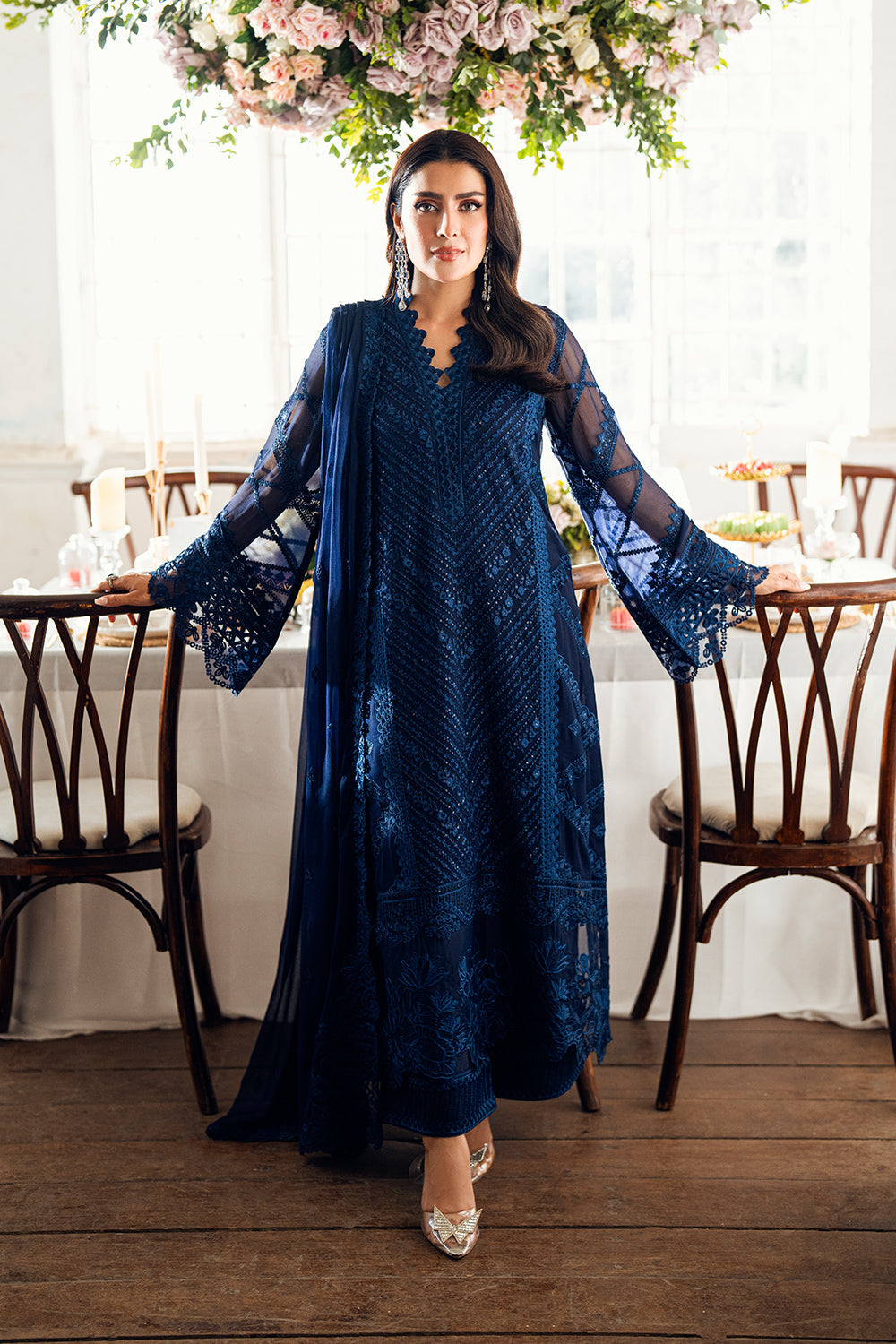 Azure - Luxe Embroidered Chiffon Suits Unstitched 3 Piece AZU25ED3 Imperial Midnight- Festive Collection