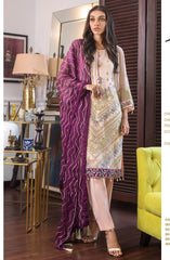 Jazmin by Zohan Textile Pure Chiffon Suits Unstitched 3 Piece JAZ-5A (Pure Chiffon)- Formal Collection