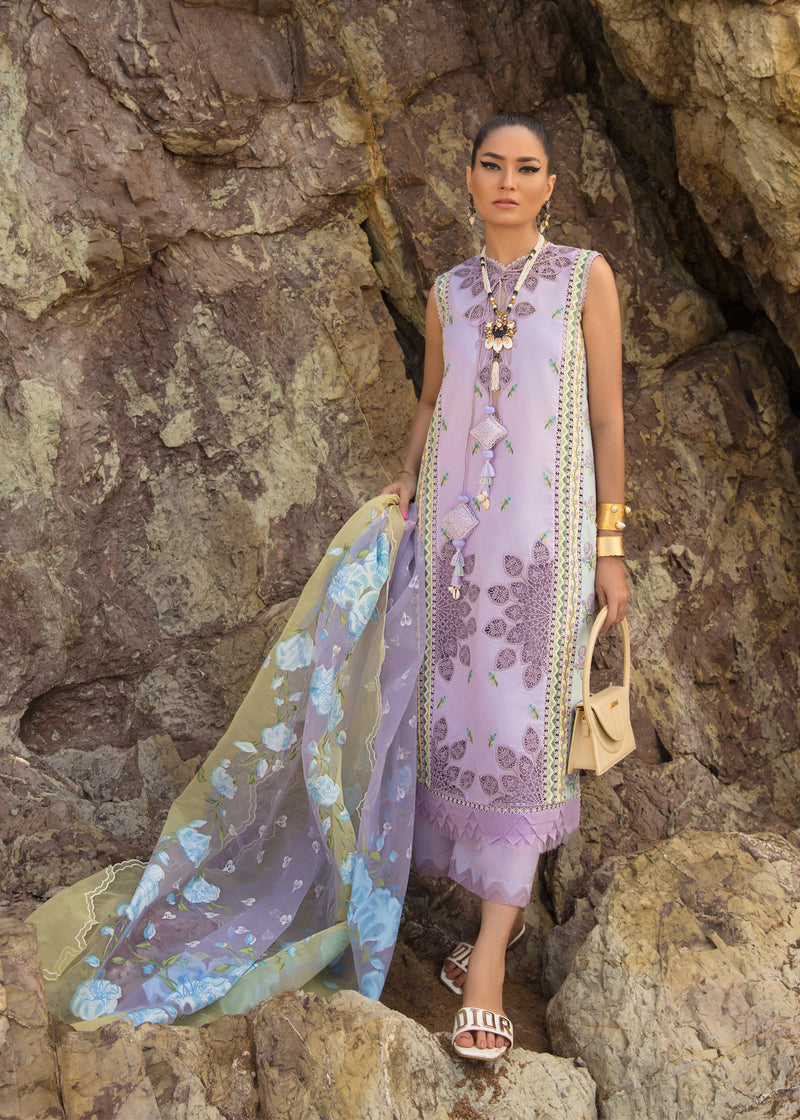 Crimson Luxury Lawn Collection'23 - An Ode to Cross Stitch- Amethyst