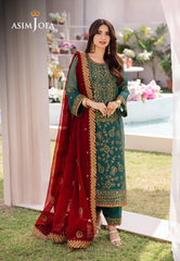 Asim Jofa Dhanak-Rang Embroidered Chiffon Suits Unstitched 3 Piece AJ - AJCF-11