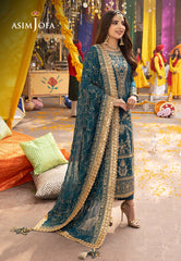 Asim Jofa Chamak-Damak Embroidered Twisted Silk Suits Unstitched 3 Piece AJ - AJCD-07