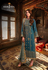Asim Jofa Chamkeli Embroidered Twisted Silk Suits Unstitched 3 Piece AJ - AJKK-27