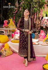 Asim Jofa Jag-Mag Embroidered Chiffon Suits Unstitched 3 Piece AJ - AJMJ-02