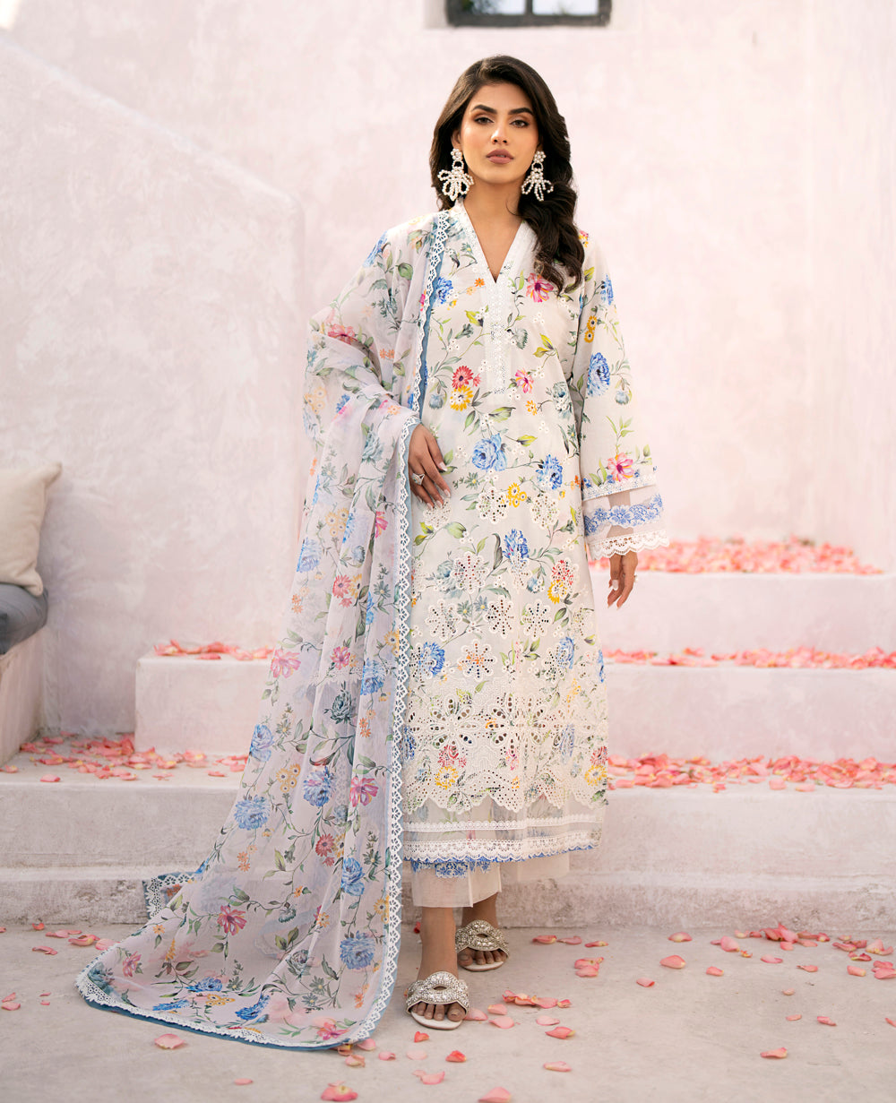 Baroque - Xenia Formals Embroidered Lawn Suit Unstitched 3 Piece ZE24S 661- ZARIFA - Summer Collection