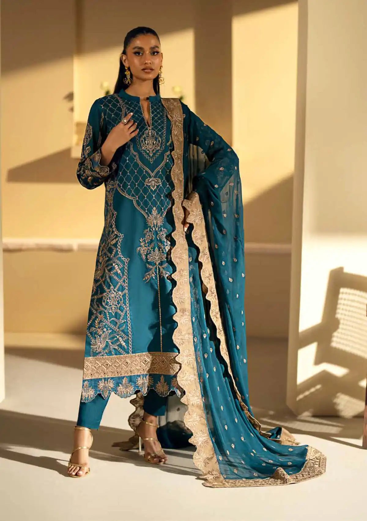 Maryum N Maria Embroidered Lawn Suit Unstitched 3 Piece MNM24EA Ania - Luxury Collection