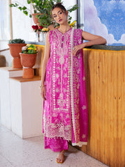 Mahnur - Afterhours Embroidered Lawn Suits Unstitched 3 Piece MN25AH D-10 Peach Bellini - Summer Collection
