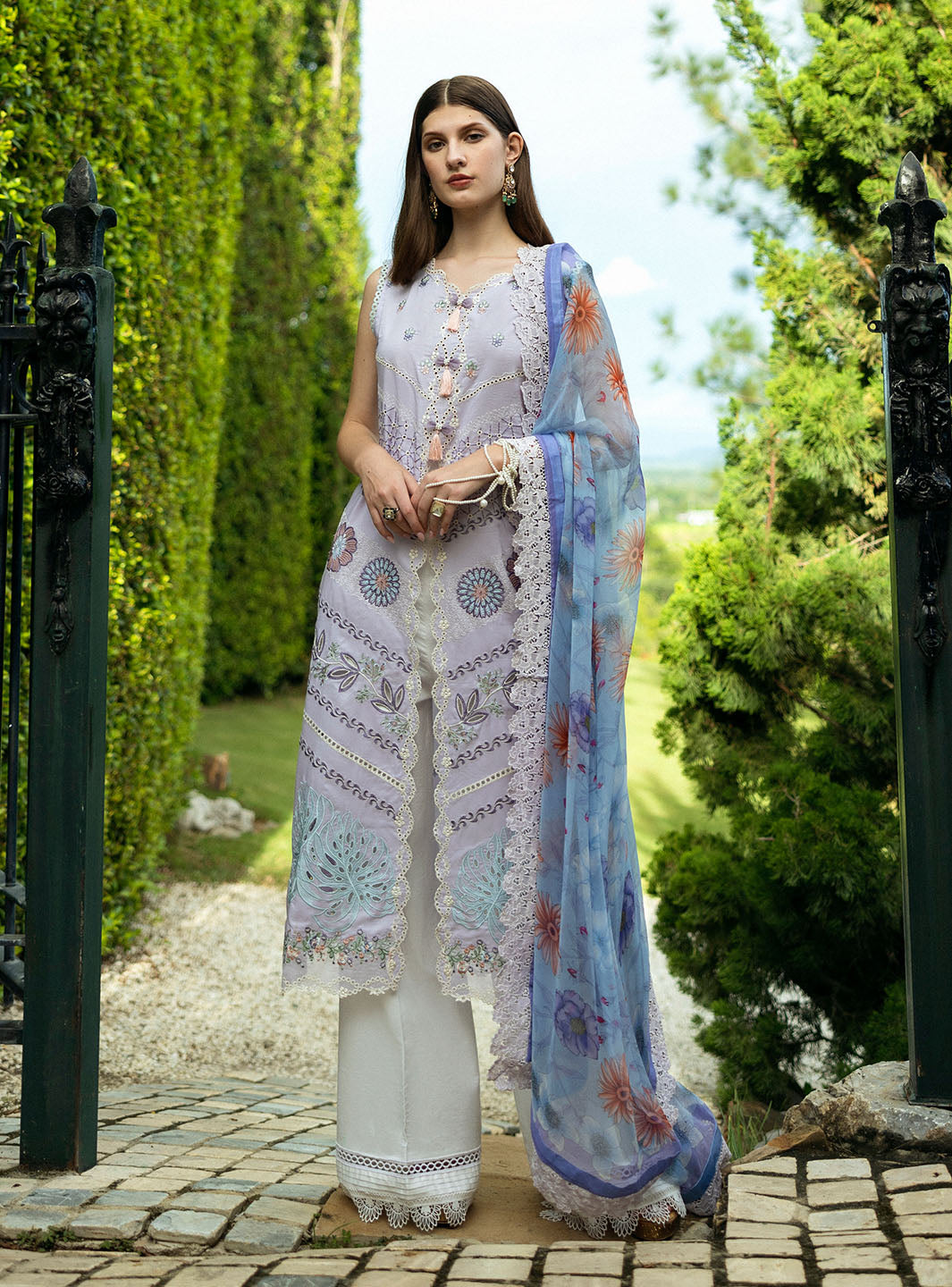 Mushq - Flanerie by Roheenaz Embroidered Lawn Suit Unstitched 3 Piece RNZ25F Juana RNZ-8B - Summer Collection