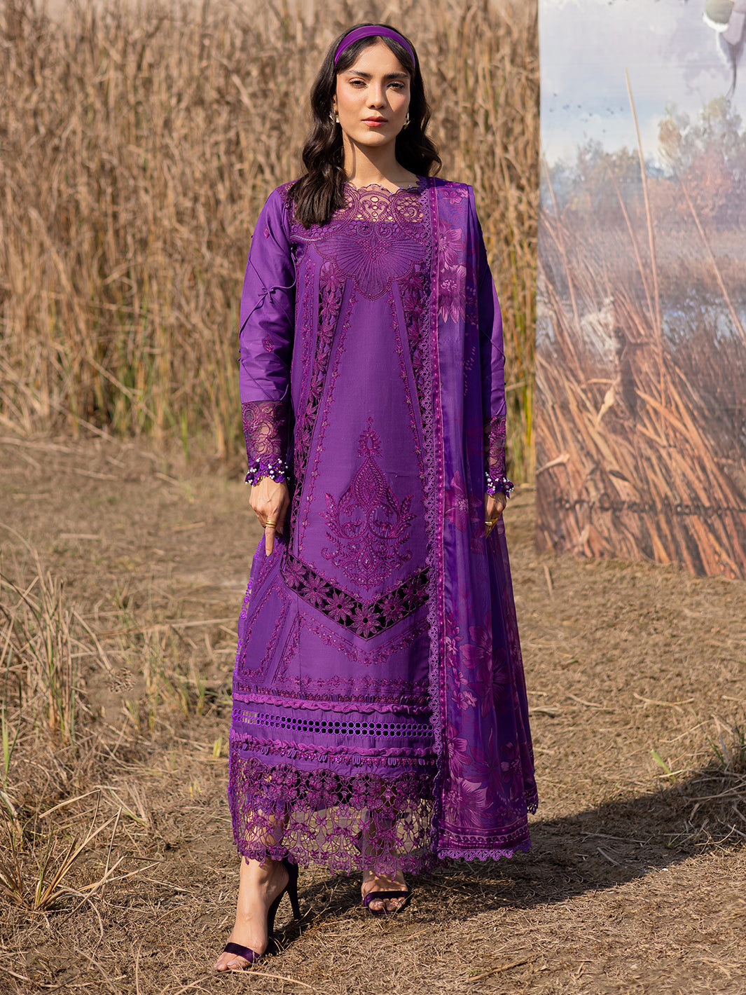 Shangrila by Parishay Embroidered Lawn Suit Unstitched 3 Piece SHG25IB SG-11 - Summer Collection-