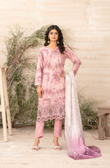 Tawakkal Fabrics Embroidered Zari Viscose Unstitched 3 Piece Suit - D-4877 - TF25SHAM - Pink - Winter Collection