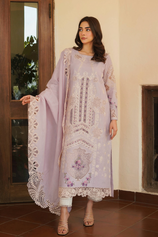 Manara Embroidered Lawn Suit Unstitched 3 Piece MNA24L ML-04 Lilia - Luxury Collection