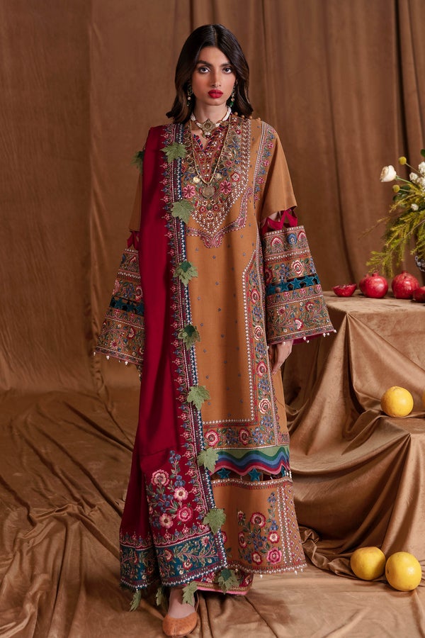 Mirage By Elan Embroidered Slub Khaddar Suits Unstitched 3 Piece EL22M EW21-09 MELIA - Winter Collection