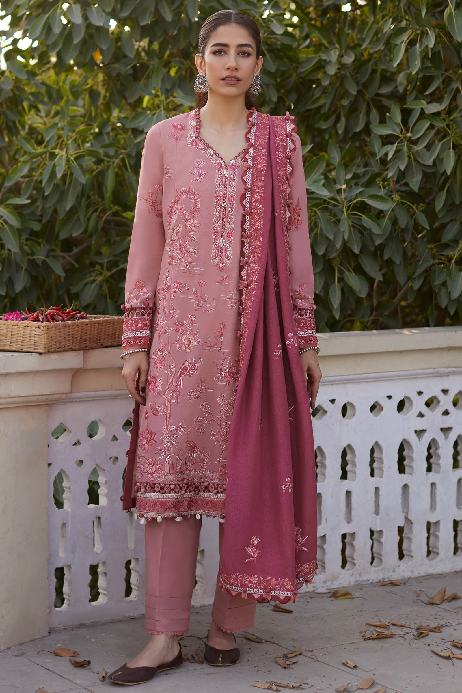 Zaha By Khadijah Shah Embroidered Suits Unstitched 3 Piece ZKS23W ZW23-08 ELMA