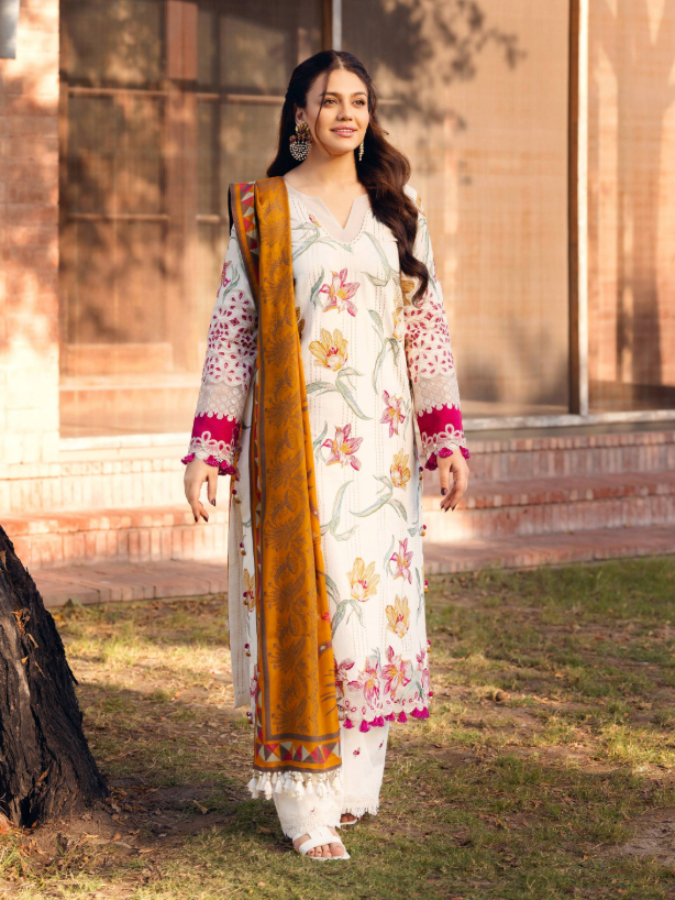 Manara Embroidered Khaddar Suit Unstitched 3 Piece MNA24LW LW-03 Phulkari - Winter Collection