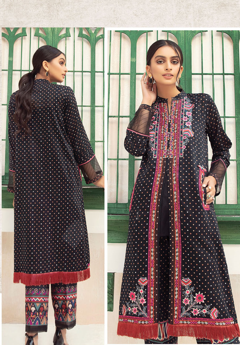 42101009-Embroidered Digital Printed Super Fine Lawn & Cambric-2PC