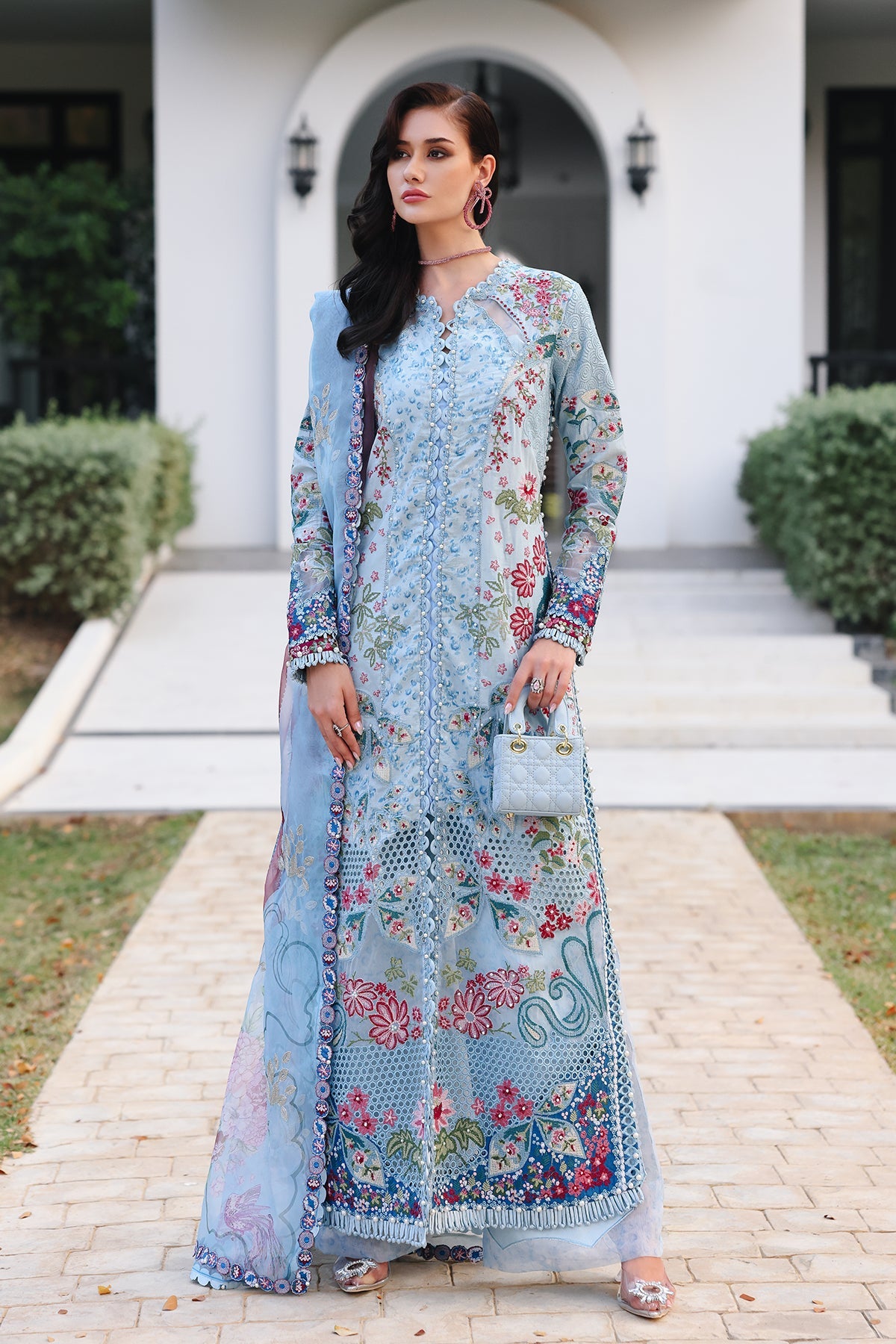 Afrozeh Embroidered Lawn Suits Unstitched 3 Piece AF25UL25 D-07 Presta - Luxury Collection