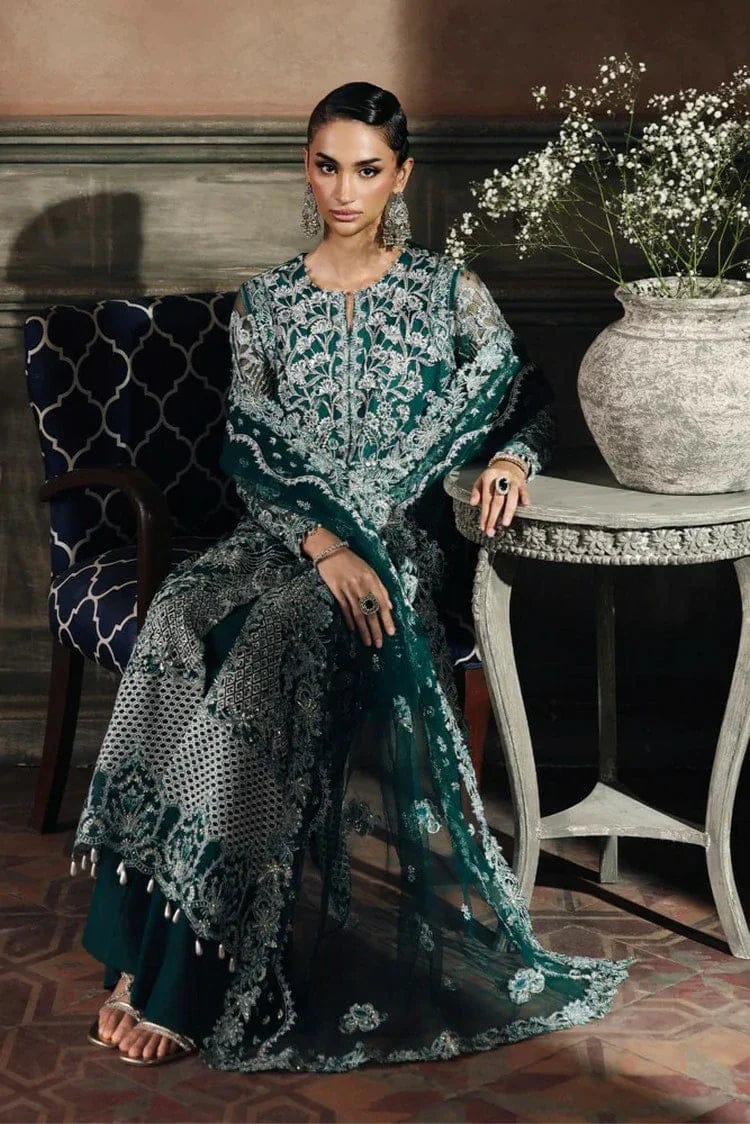 Rajbari - Sage Luxe Embroidered Wedding Suits Unstitched 4 Piece RK- D-03 – Wedding Collection-