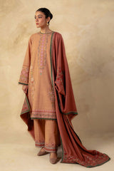 Coco By Zara Shahjahan Embroidered Khaddar Suits Unstitched 3 Piece CZS23W 1A - Winter Collection