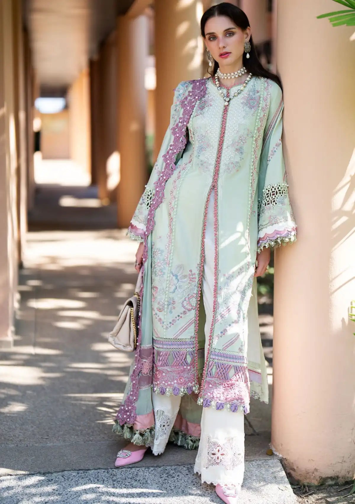 Alif by AJR Couture Embroidered Lawn Suits Unstitched 3 Piece AJR24AL ASL-10 Aura - Luxury Summer Collection