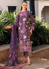 Aurea by Farasha Embroidered Lawn Suit Unstitched 3 Piece FSH25AL D-09 Majestic Purple - Summer Collection