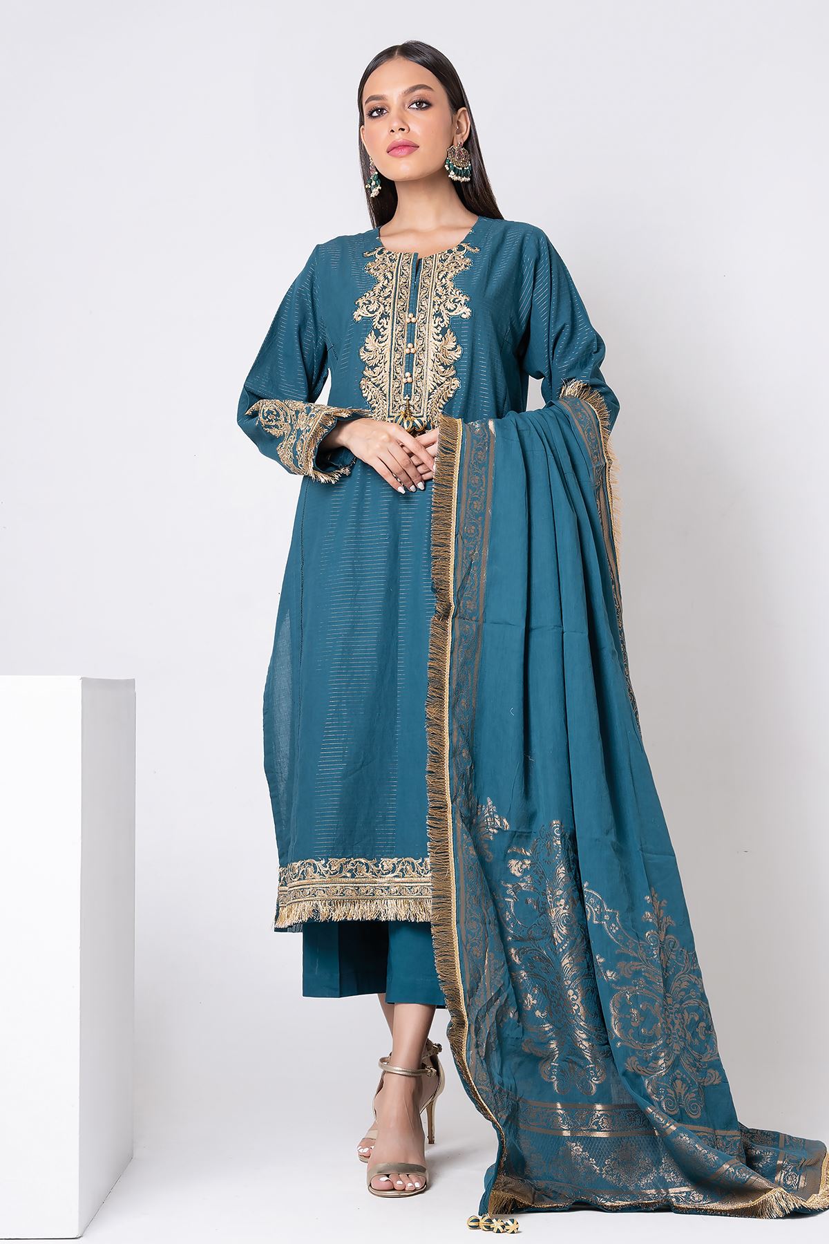 Khaadi Luxury Spring Summer Collection – BME22313-BLUE-3PC
