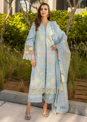 Carnation by Rang Rasiya Embroidered Lawn Suits Unstitched 3 Piece RR25CS D-05 Ocean - Summer Collection-