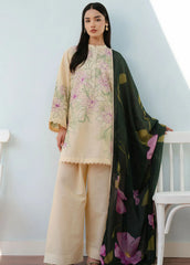 Coco By Zara Shahjahan Embroidered Lawn Suits Unstitched 3 Piece CZS25L D1B Bloom - Summer Collection-