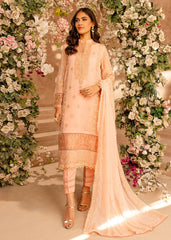 Shireen Lakdawala Embroidered Chiffon Suits Unstitched 3 Piece ST25SL SL-C-V10- Peach Delight