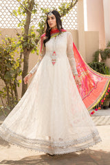 Maria.B Luxury Lawn Embroidered - 08 (White & Pink)