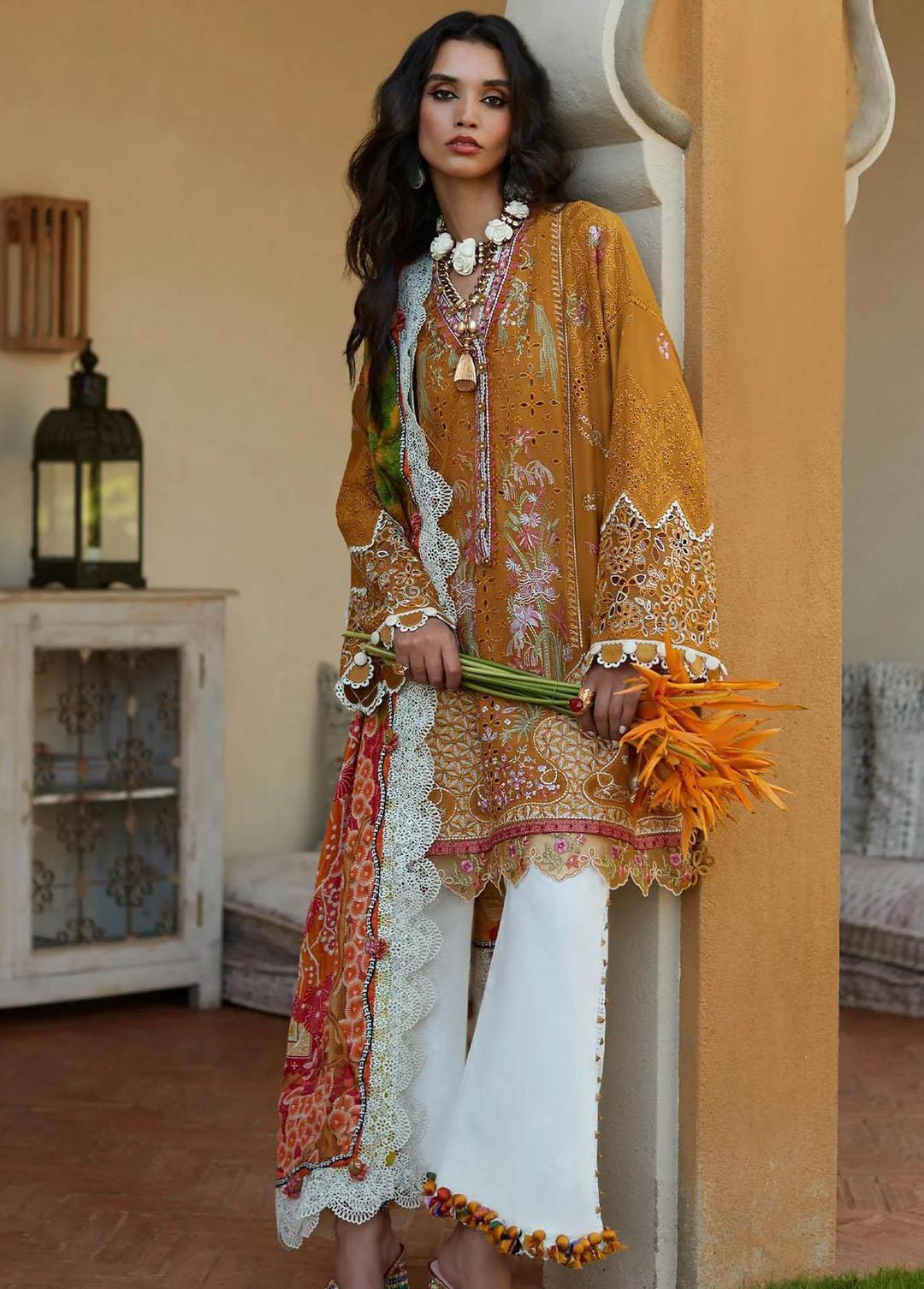 Elan Embroidered Lawn Suits Unstitched 3 Piece EL23LL EL23-06 A Ivana - Summer Collection-