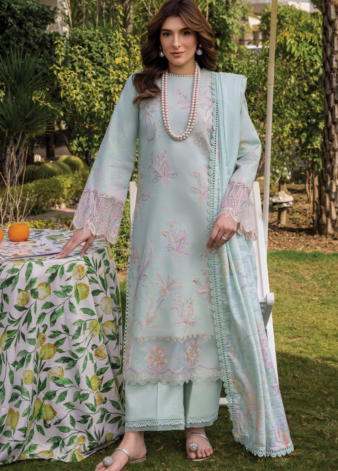 Rang Rasiya - Florence Embroidered Lawn Suit Unstitched 3 Piece RR25F D-10 Shireen - Summer Collection
