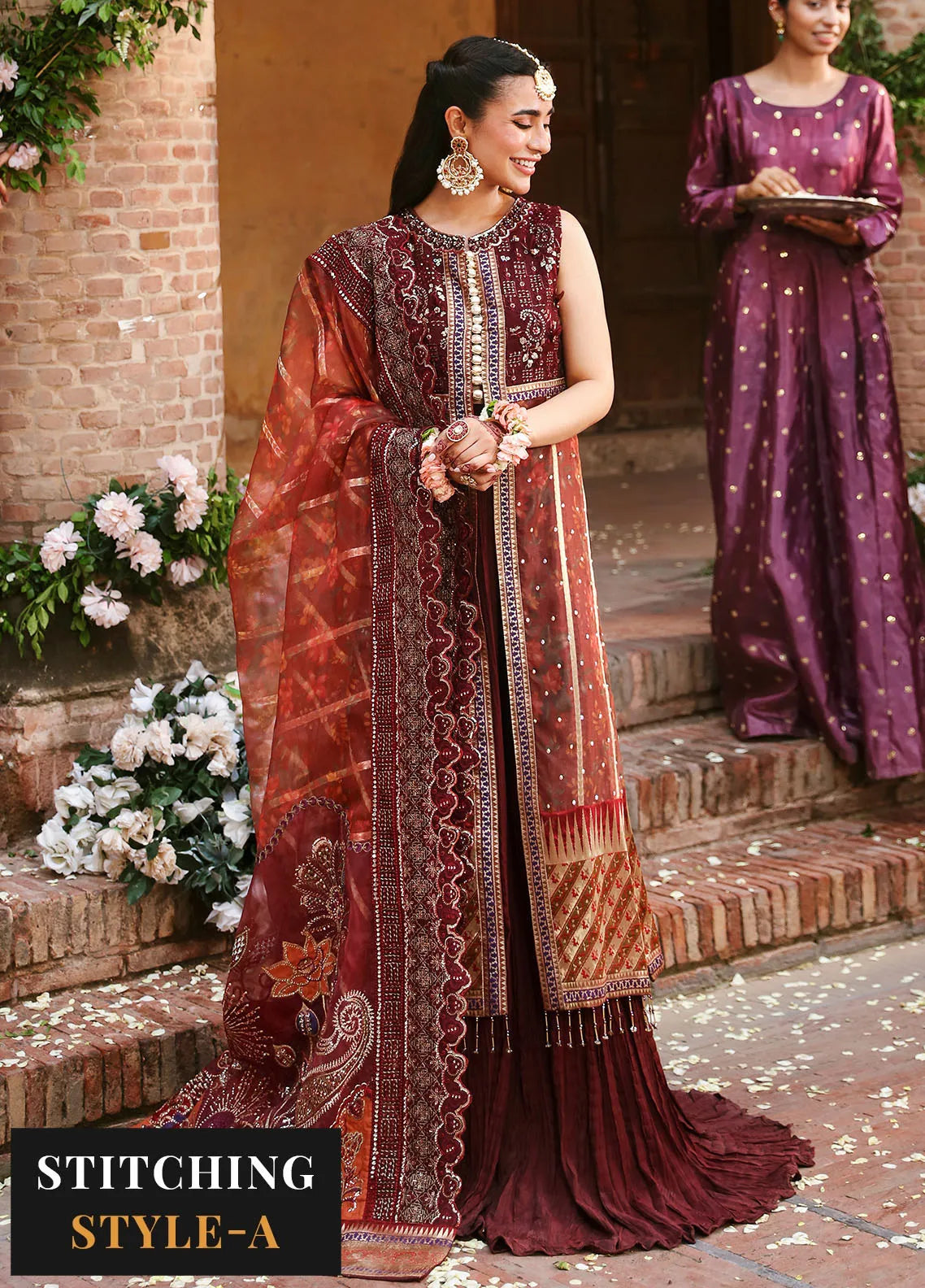 Nureh Embroidered Organza Suit Unstitched 4 Piece NU24J NL-71 Gehna - Formal Collection!
