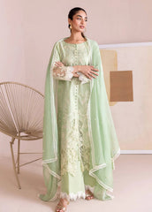 Manara Embroidered Lawn Suits Unstitched 3 Piece MNA25MG Sage - Summer Collection