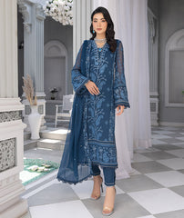 Merakish Luxury Chiffon Embroidered'23 - ST23-MK6 Royal Blue