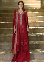 Noor By Saadia Asad Chiffon Handwork Schiffli Laserkari Collection - NSA23SL D3 - Luxury Collection