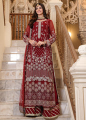 Noor Formals By Saadia Asad Embroidered Chiffon Suits Unstitched 3 Piece NSA23FF D-2 Haleh - Festive Collection-