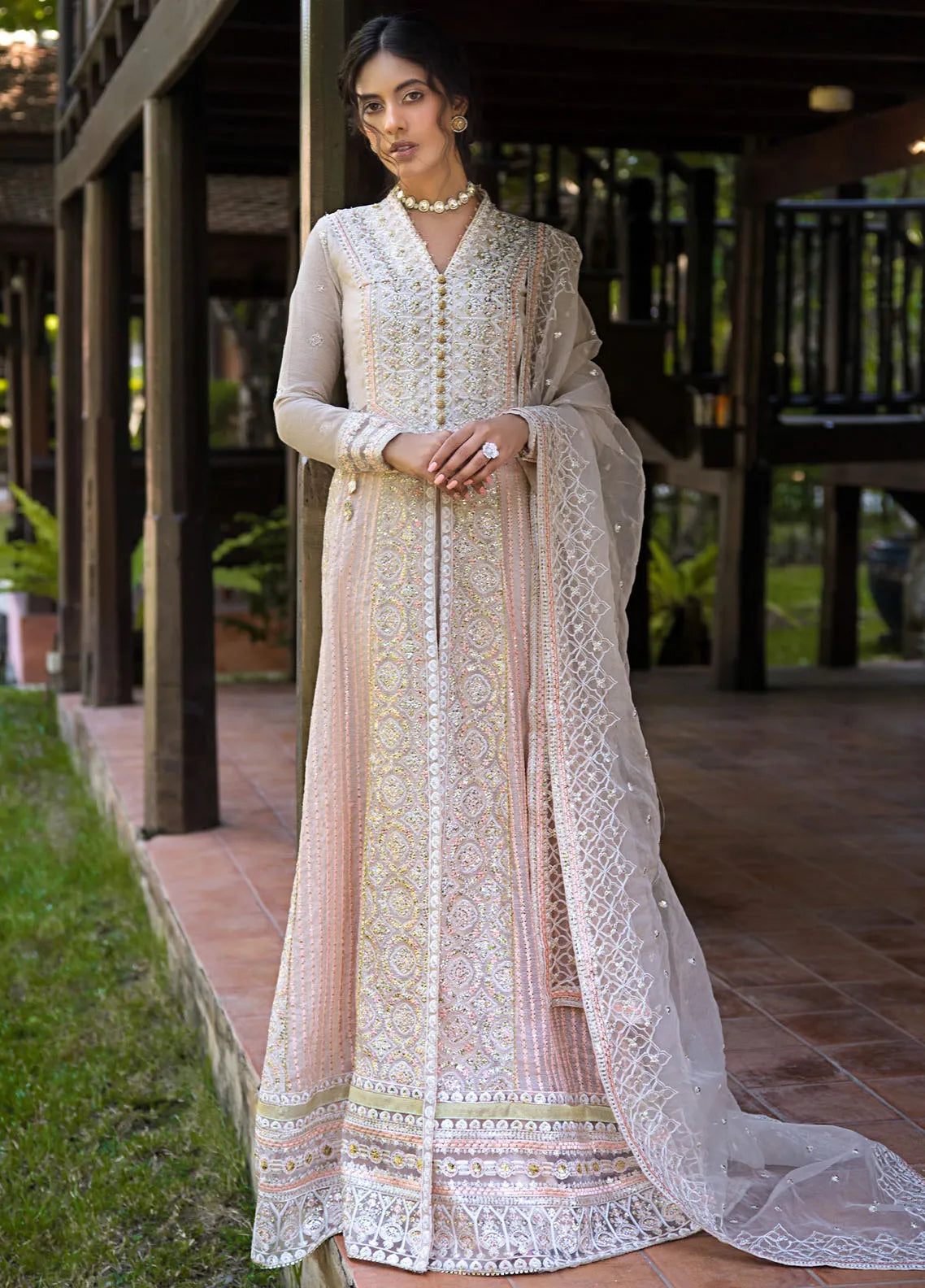 Roohi By Mushq Embroidered Organza Suit Unstitched 4 Piece MQ24R Anika - Luxury Collection