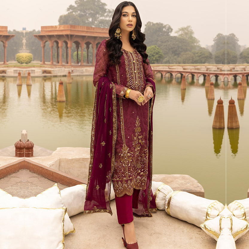 Sonia Umer - Layla – Embroidered Silk Net Unstitched 3Pc Suit