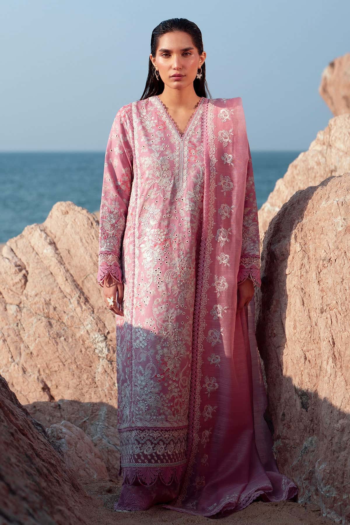 Summer Together by Afrozeh Embroidered Lawn Suits Unstitched 3 Piece AF25ST D-10 Pearls - Summer Collection