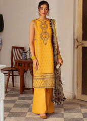 Zarqash Tresor Luxe Embroidered Lawn Suits Unstitched 3 Piece ZRQ23T ZQ 10B - Luxury Collection