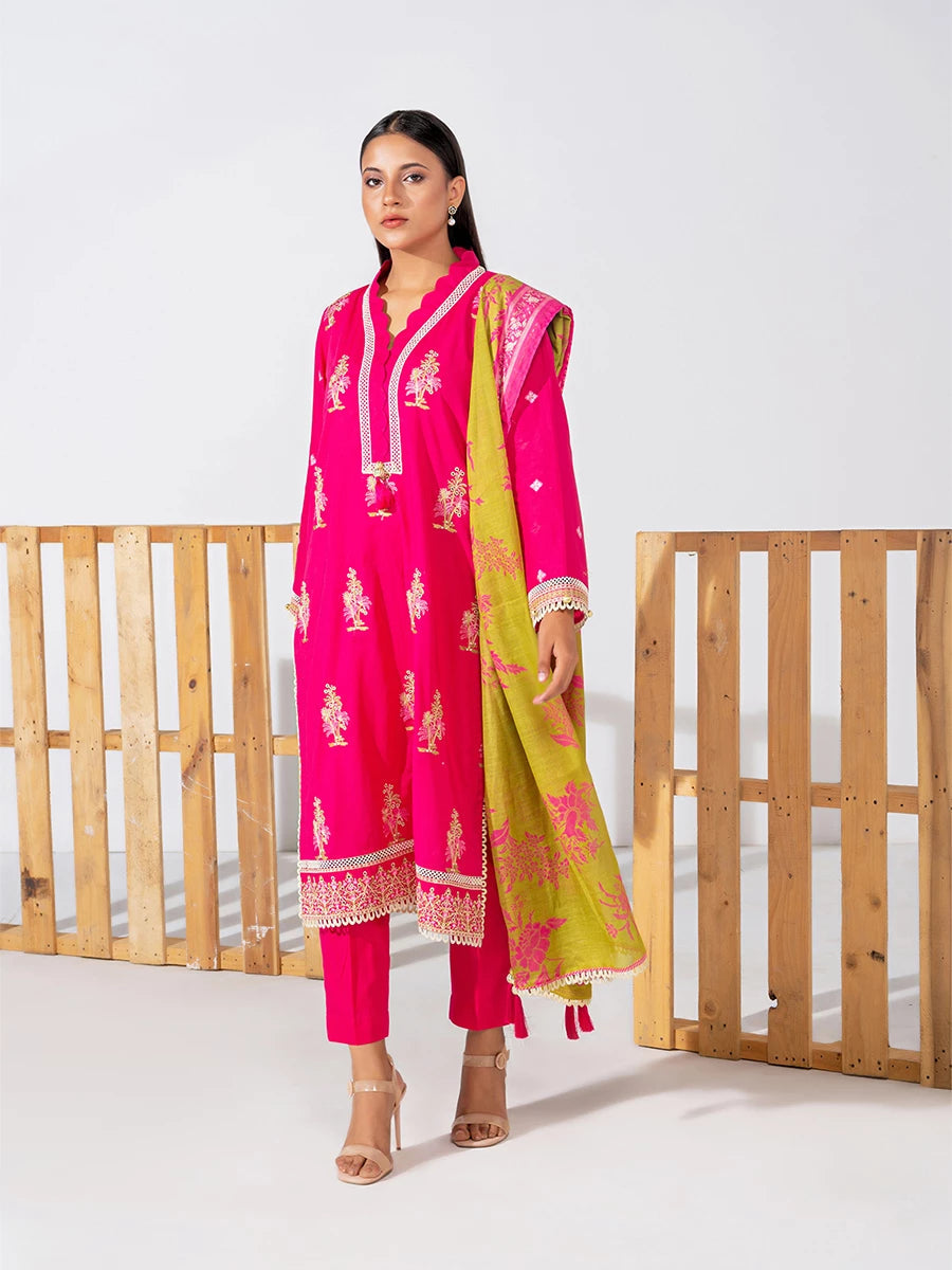 Mina By Salitex Embroidered Lawn Suit Unstitched 3 Piece SUNS24ALM025UT - Summer Collection